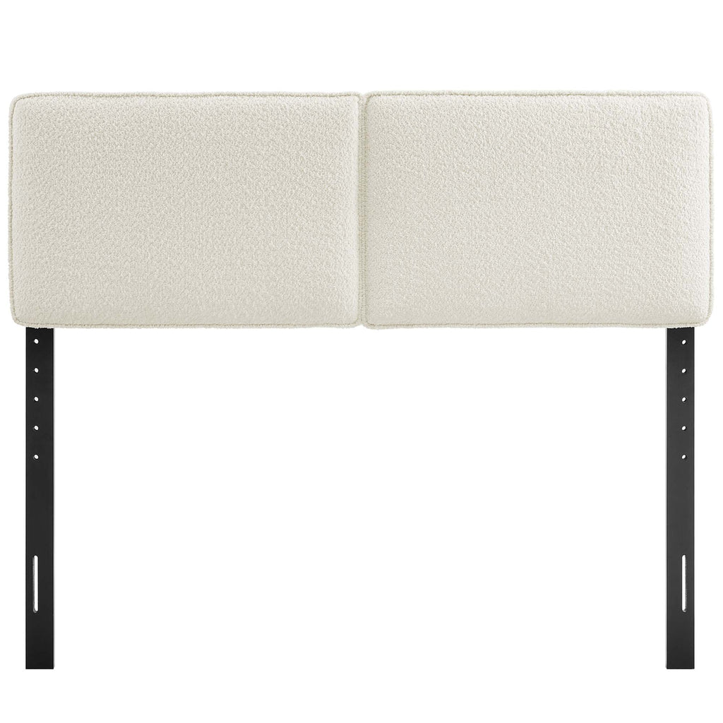 Lindee Boucle Fabric Full Headboard - Cream