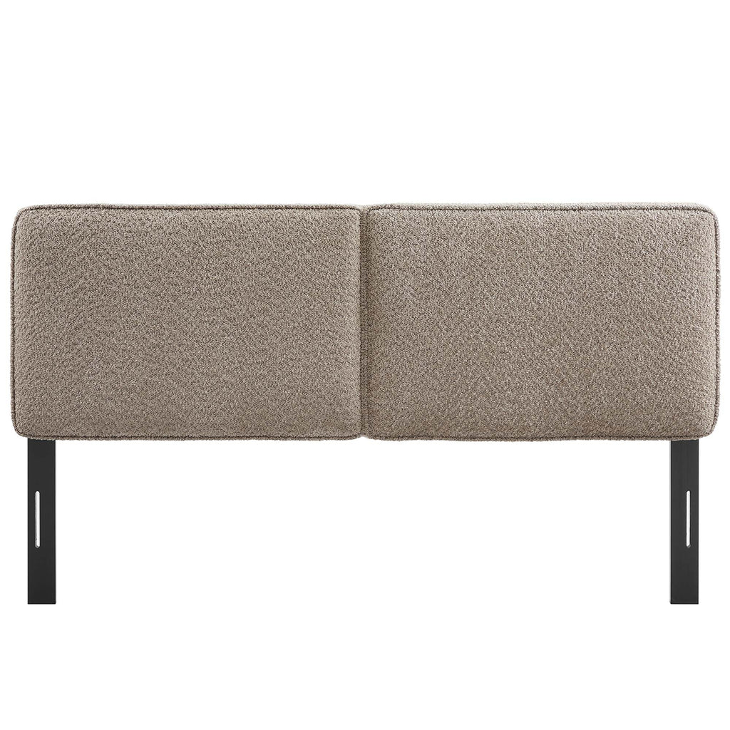 Lindee Boucle Fabric Full Headboard - Oatmeal