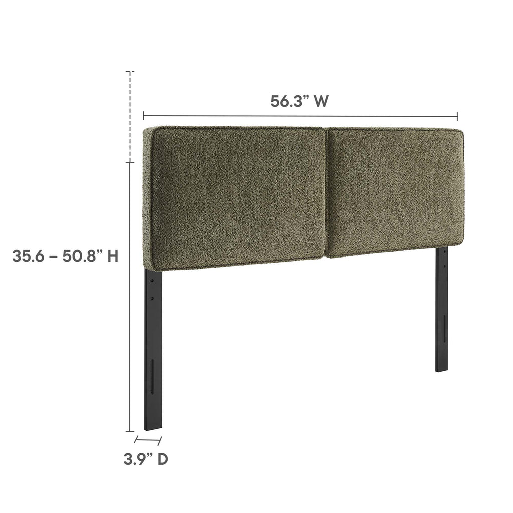 Lindee Boucle Fabric Full Headboard - Sage