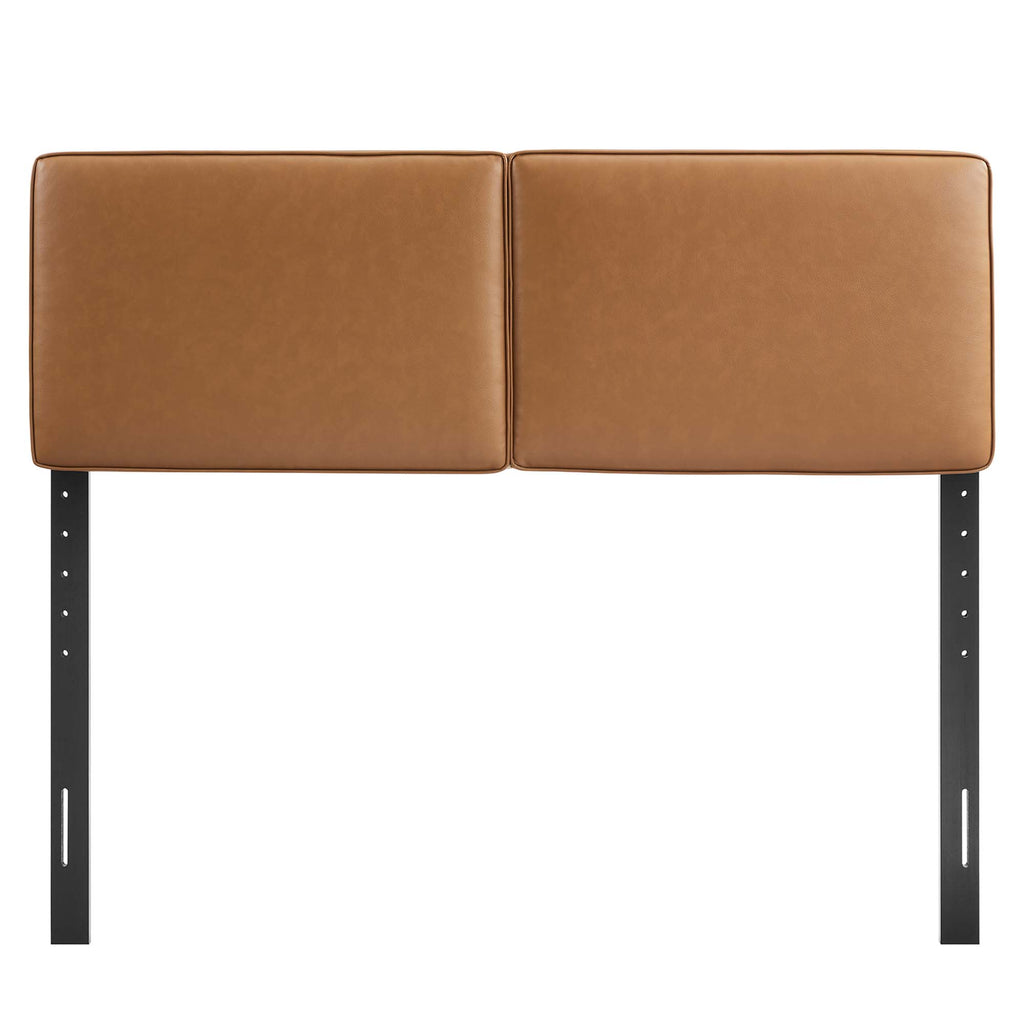 Lindee Vegan Leather Queen Headboard - Tan