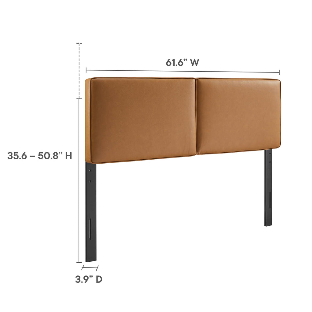 Lindee Vegan Leather Queen Headboard - Tan