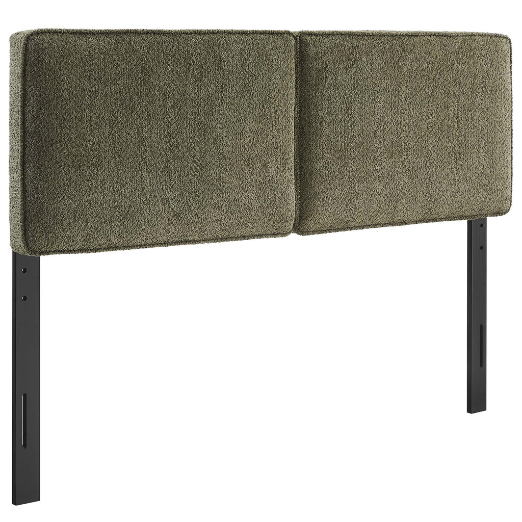 Lindee Boucle Fabric Queen Headboard - Sage