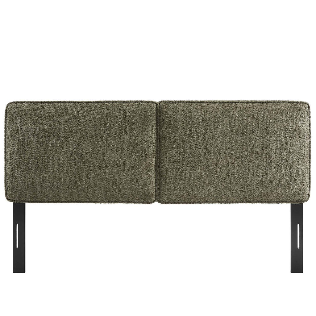 Lindee Boucle Fabric Queen Headboard - Sage