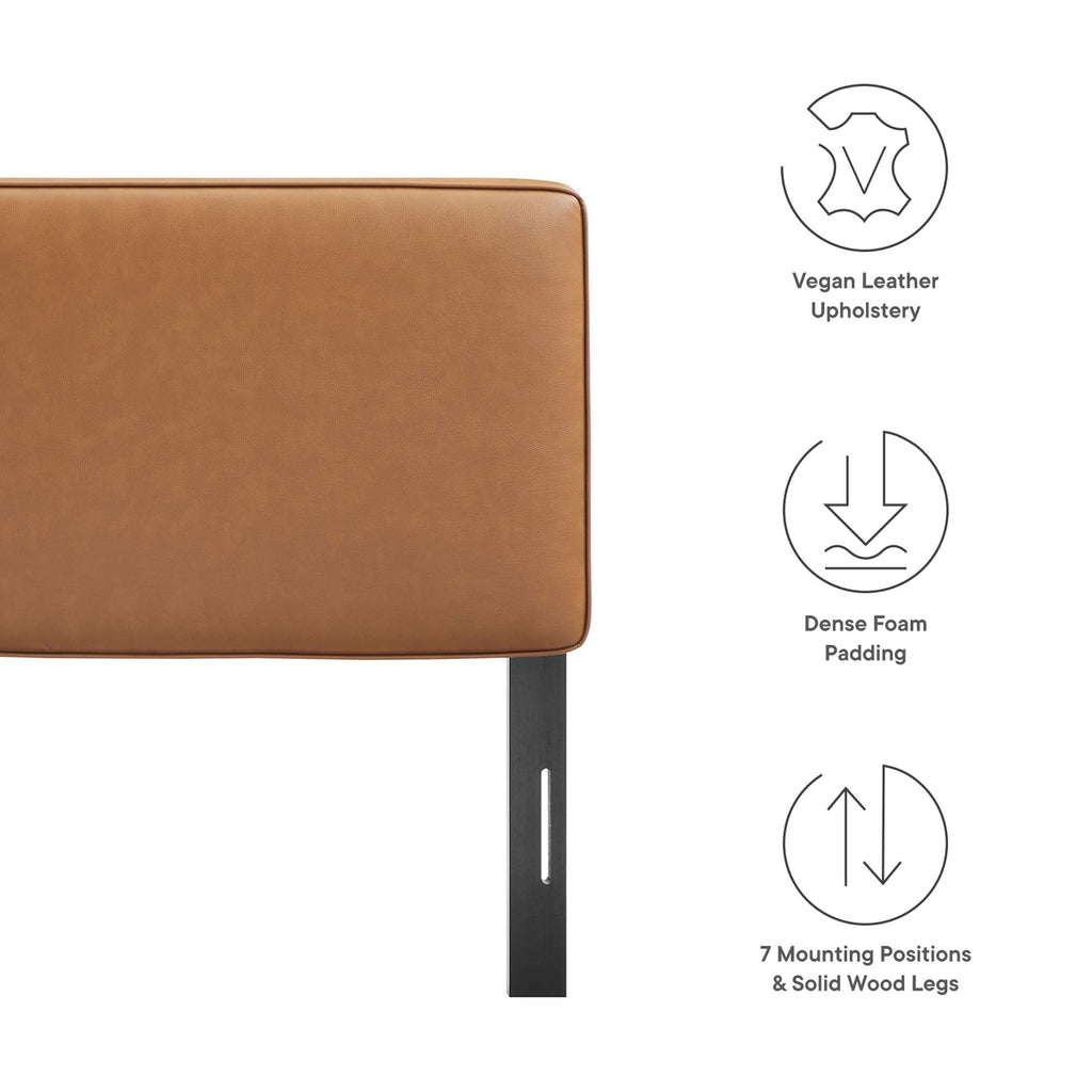 Lindee Vegan Leather King Headboard - Tan
