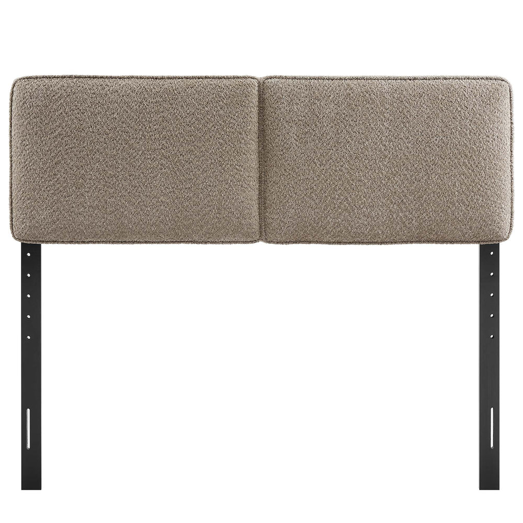 Lindee Boucle Fabric King Headboard - Oatmeal