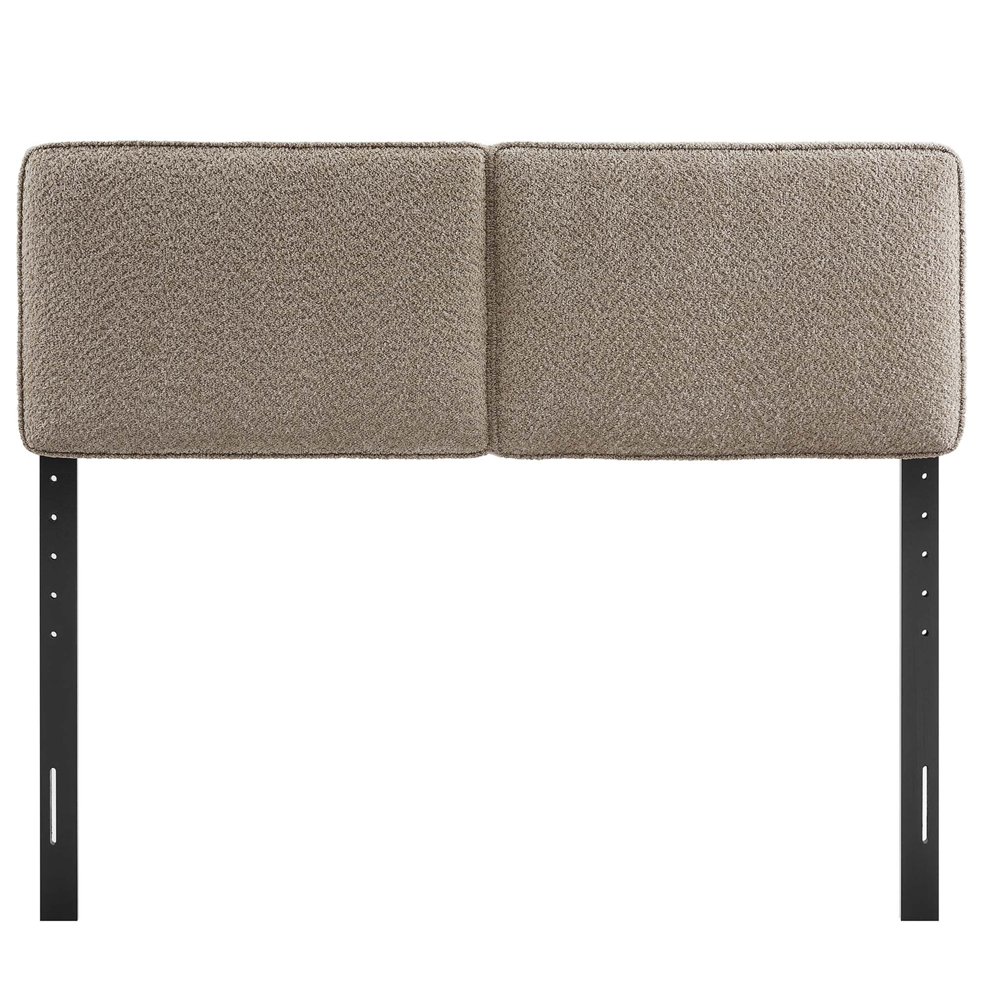 Lindee Boucle Fabric King Headboard - Oatmeal