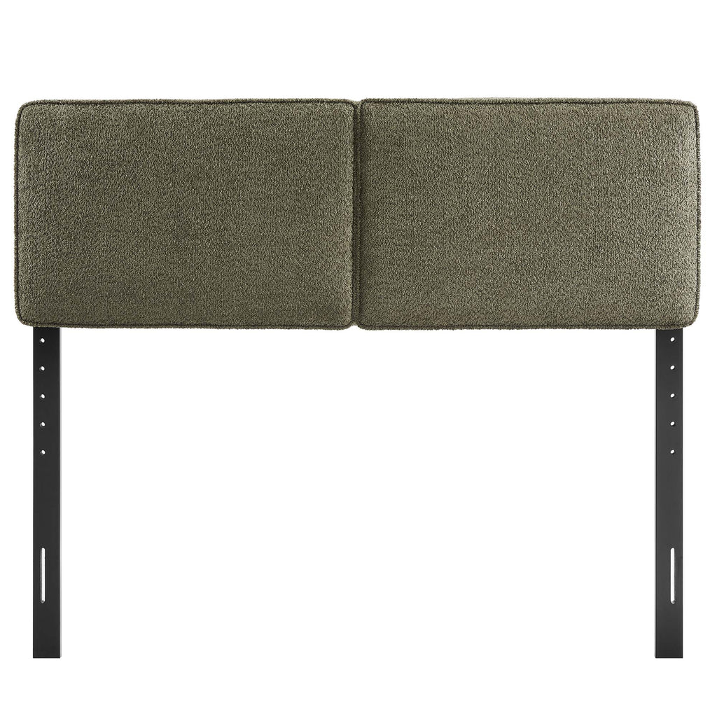 Lindee Boucle Fabric King Headboard - Sage