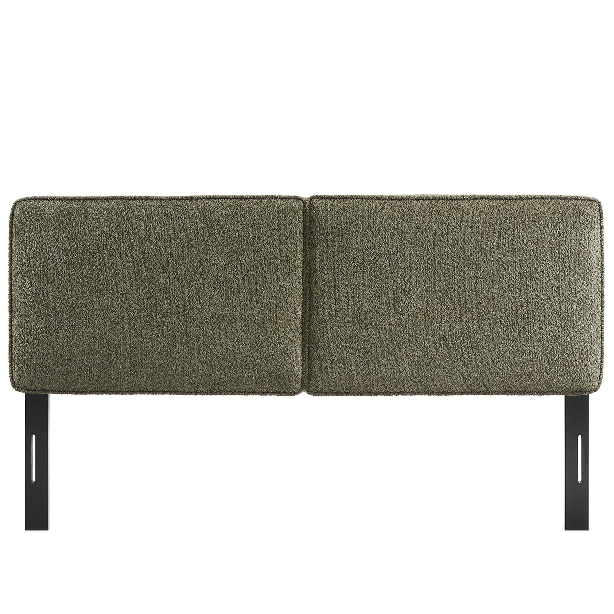 Lindee Boucle Fabric King Headboard - Sage