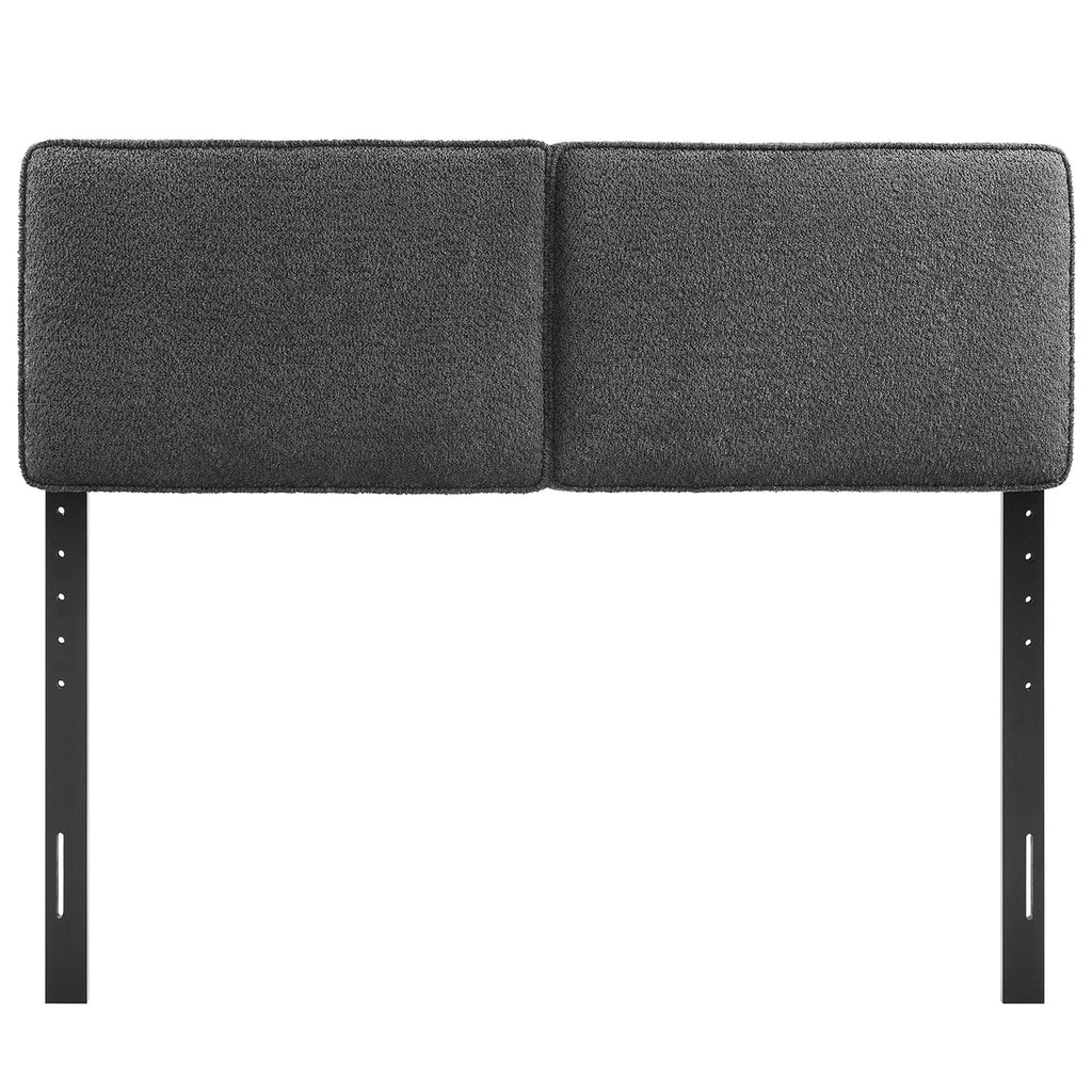Lindee Boucle Fabric King Headboard - Slate