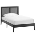 Sirocco Rattan and Wood Twin Platform Bed - Black