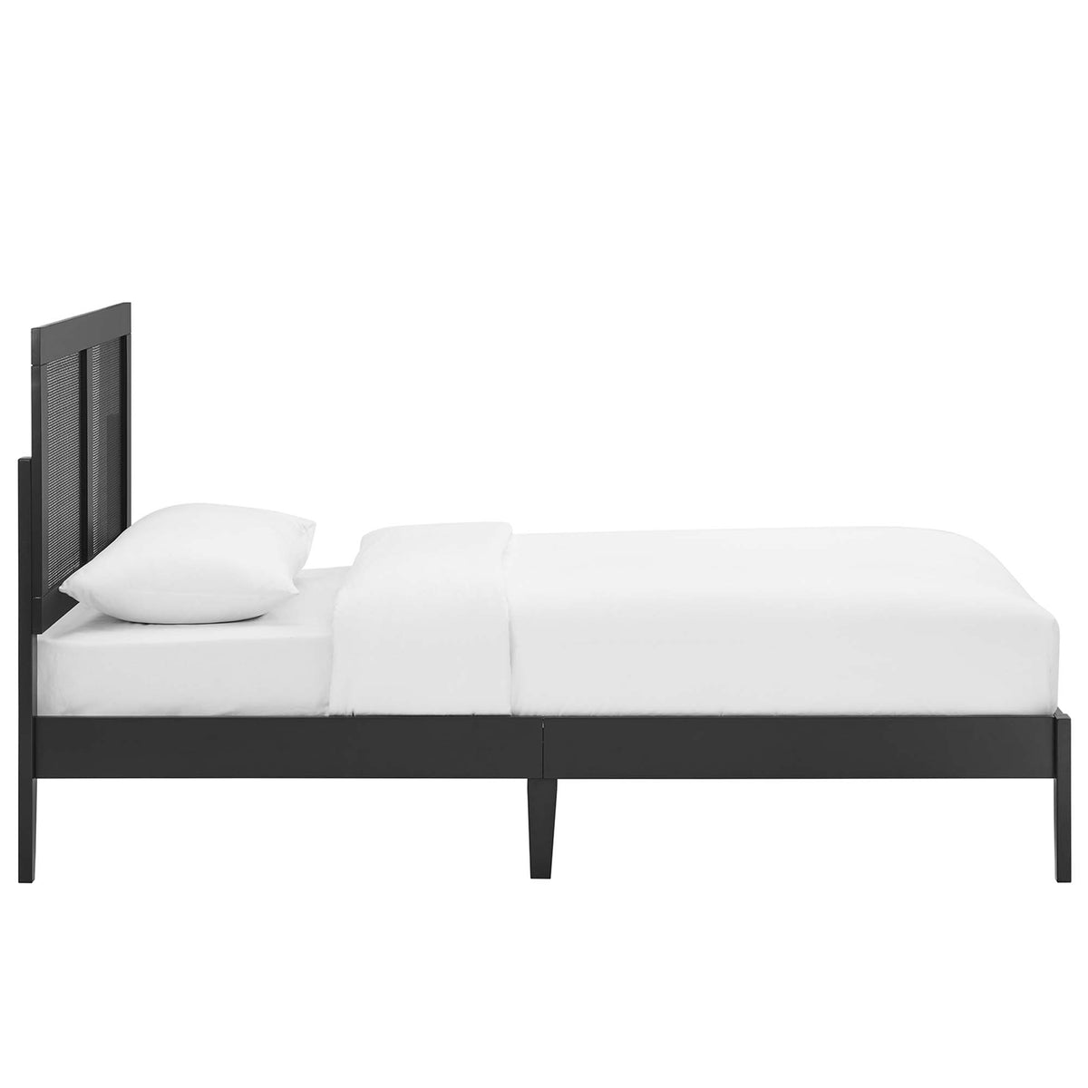 Sirocco Rattan and Wood Twin Platform Bed - Black