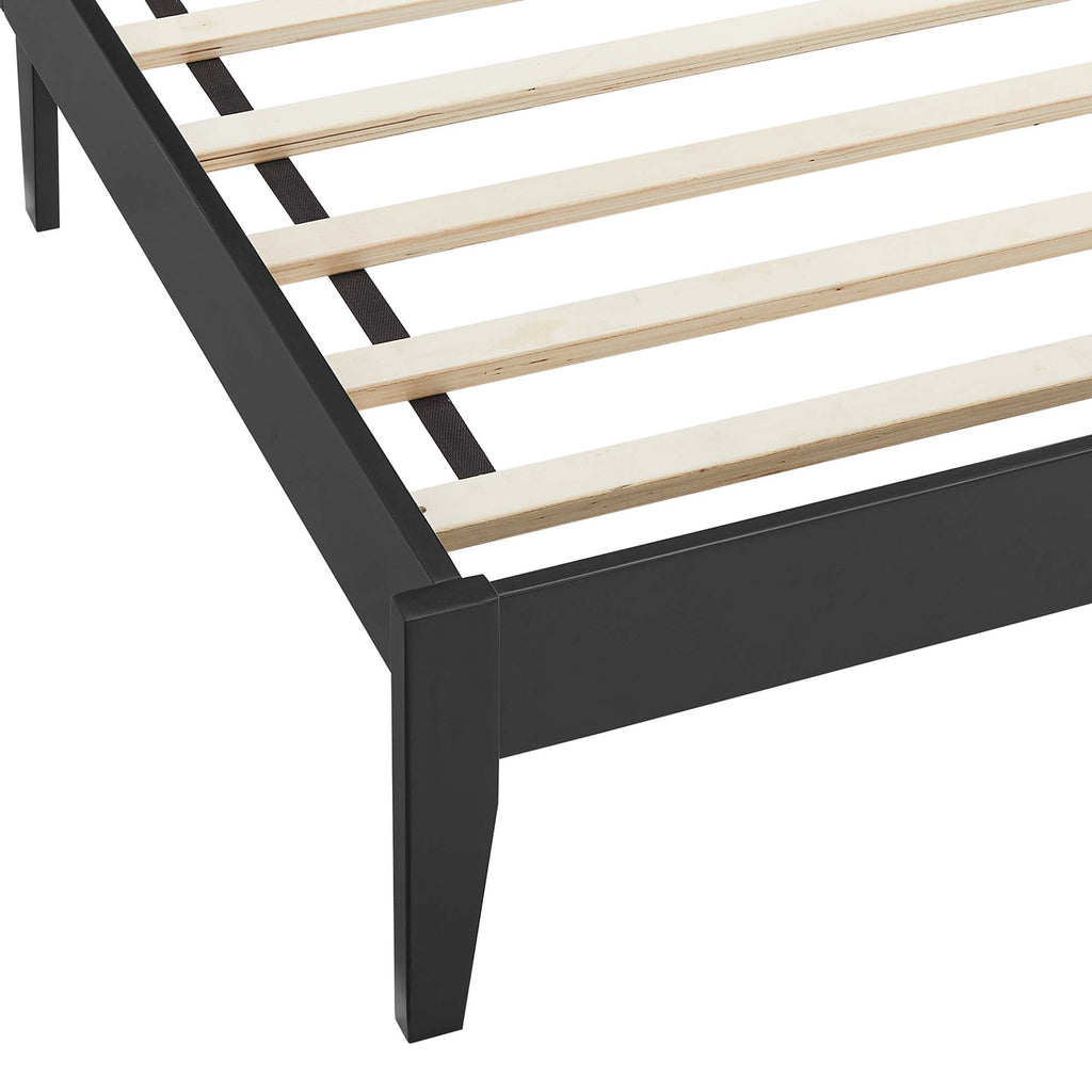 Sirocco Rattan and Wood Twin Platform Bed - Black