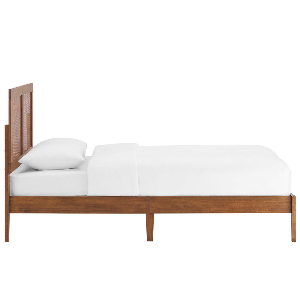 Sirocco Rattan and Wood Twin Platform Bed - Walnut