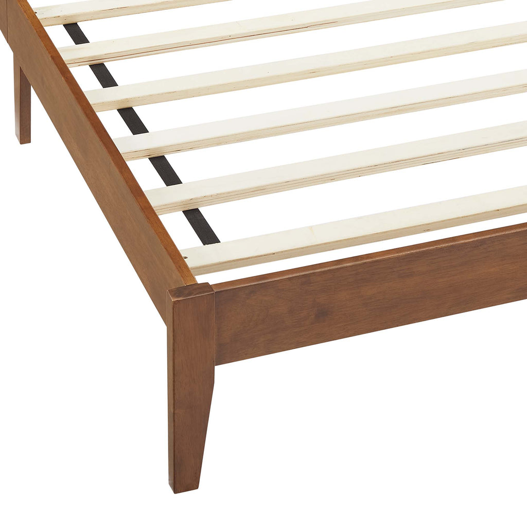 Sirocco Rattan and Wood Twin Platform Bed - Walnut