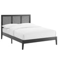 Sirocco Rattan and Wood Full Platform Bed - Black