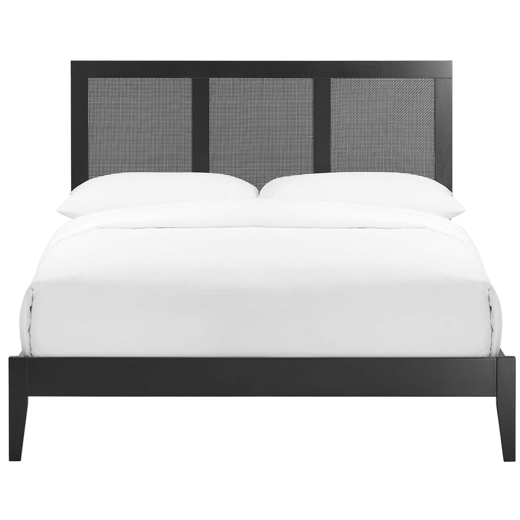 Sirocco Rattan and Wood Full Platform Bed - Black