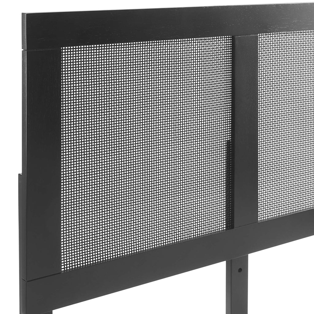 Sirocco Rattan and Wood Full Platform Bed - Black