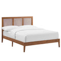Sirocco Rattan and Wood Full Platform Bed - Walnut