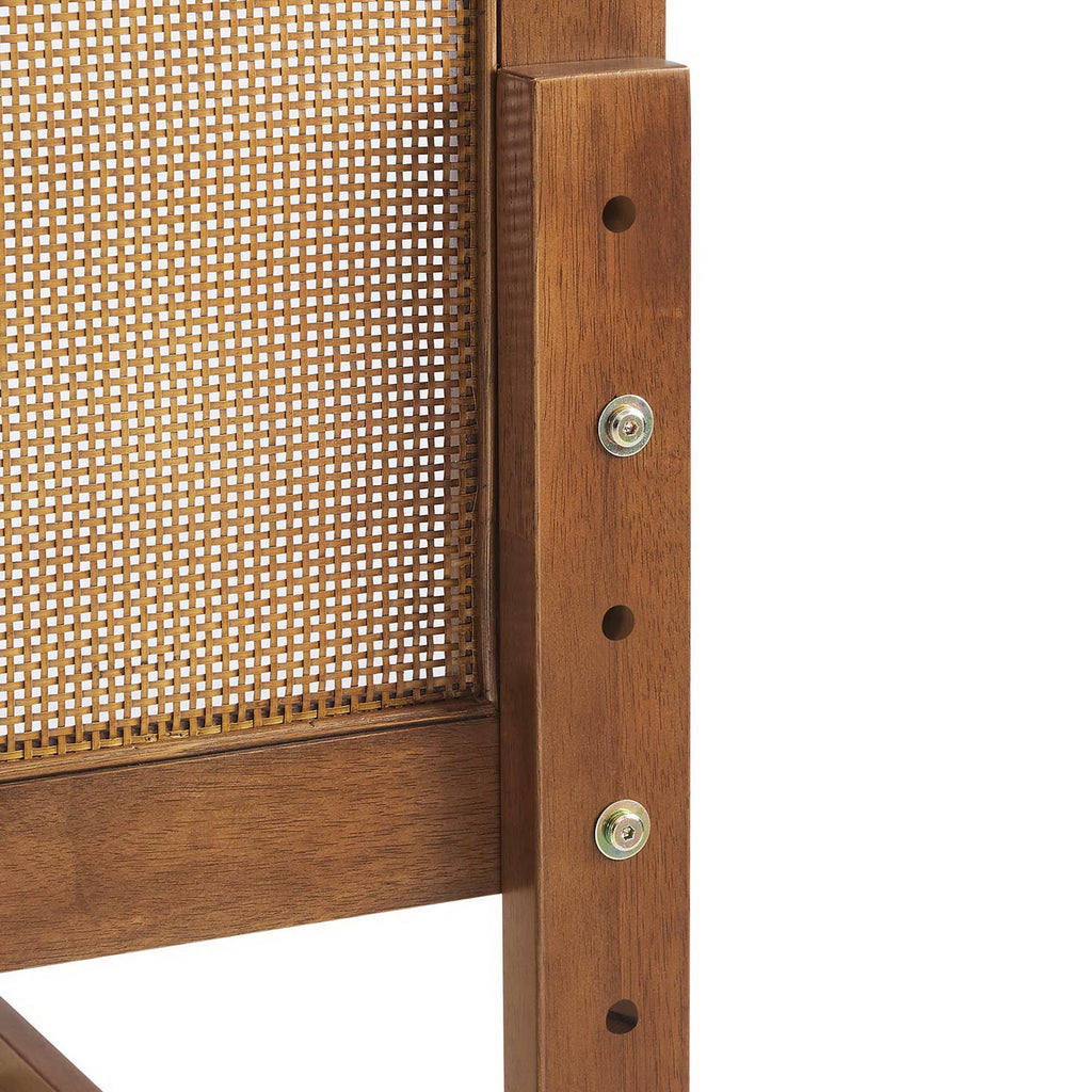 Sirocco Rattan and Wood Full Platform Bed - Walnut
