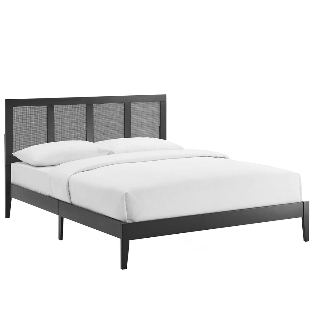 Sirocco Rattan and Wood King Platform Bed - Black
