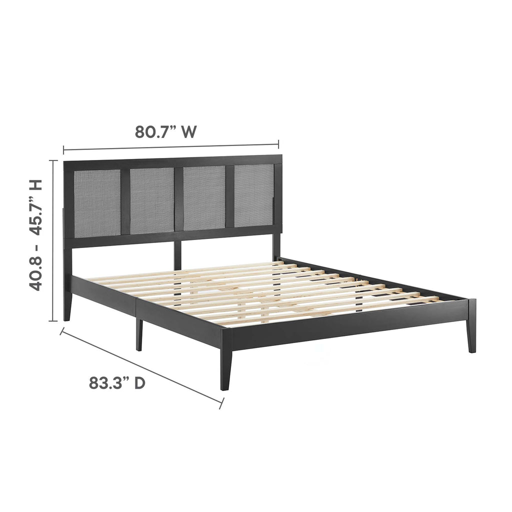 Sirocco Rattan and Wood King Platform Bed - Black
