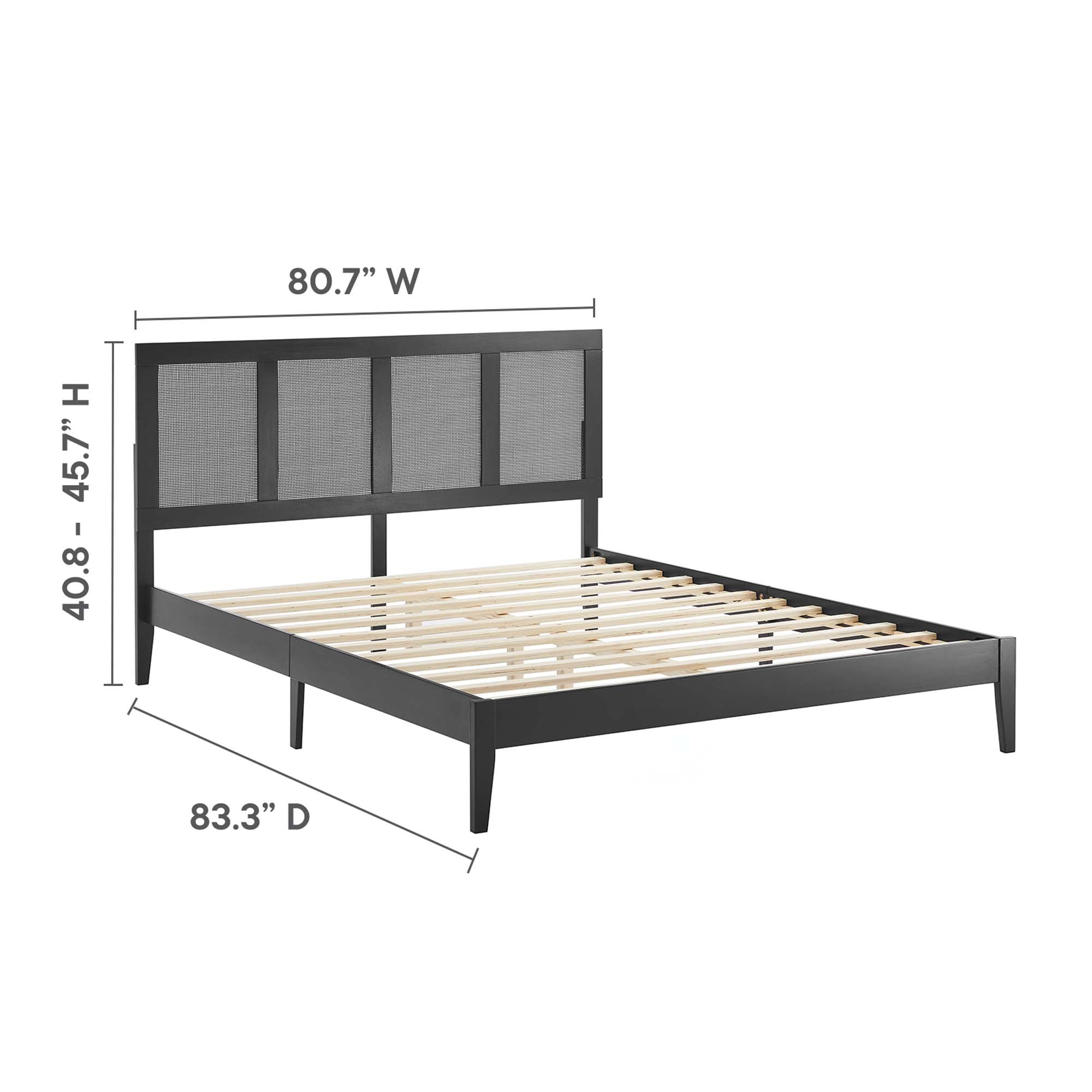 Sirocco Rattan and Wood King Platform Bed - Black
