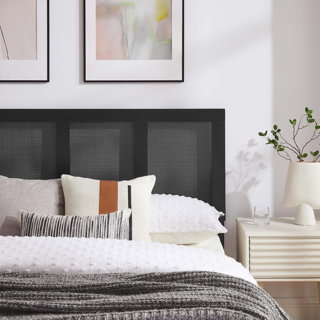 Sirocco Rattan and Wood King Platform Bed - Black