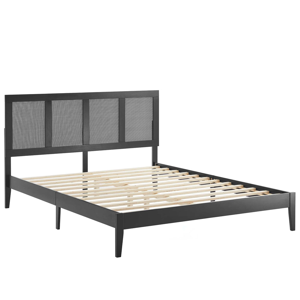 Sirocco Rattan and Wood King Platform Bed - Black