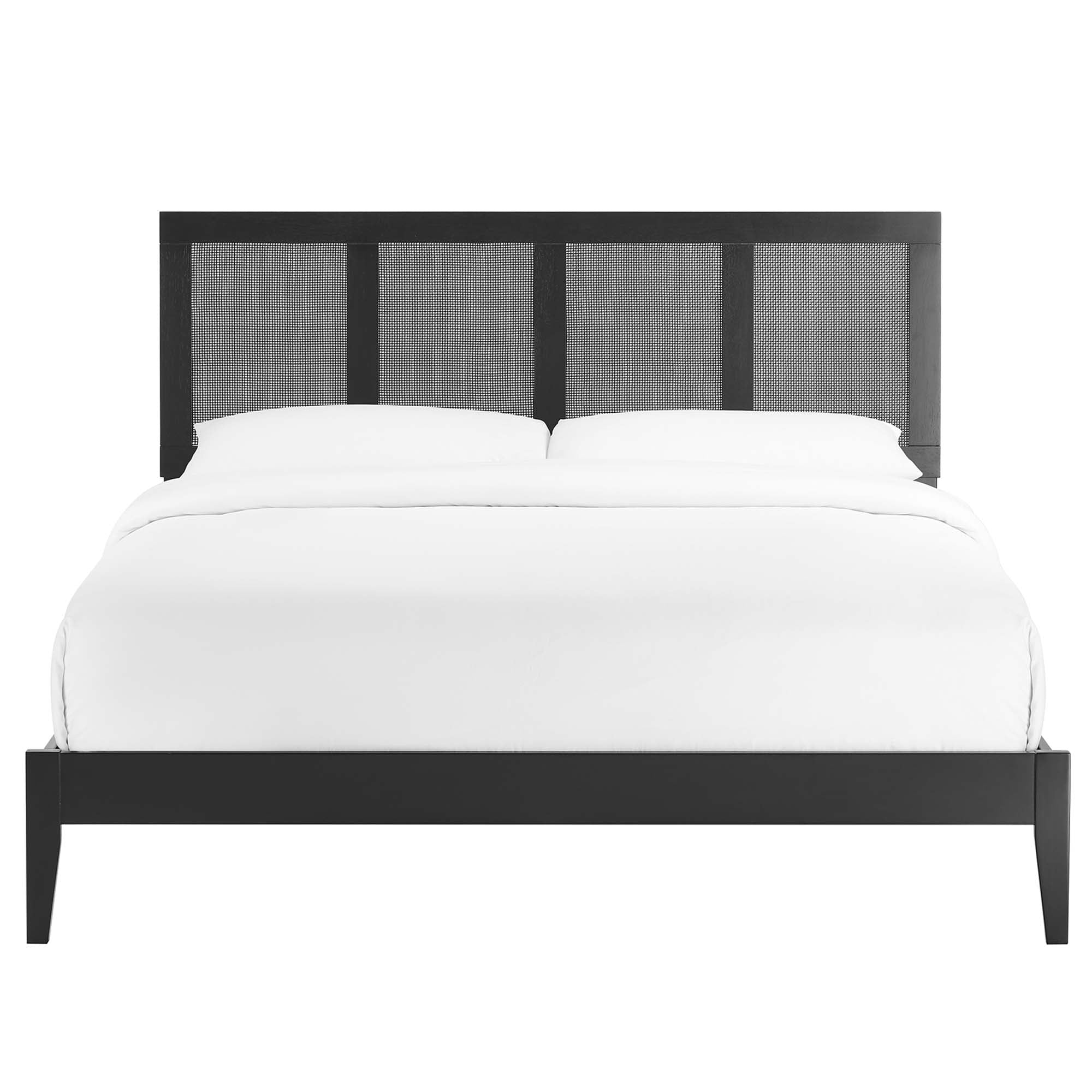 Sirocco Rattan and Wood King Platform Bed - Black