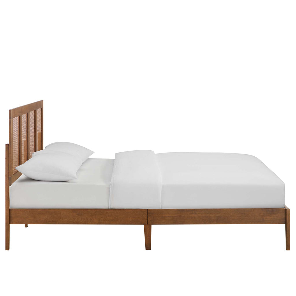 Sirocco Rattan and Wood King Platform Bed - Walnut