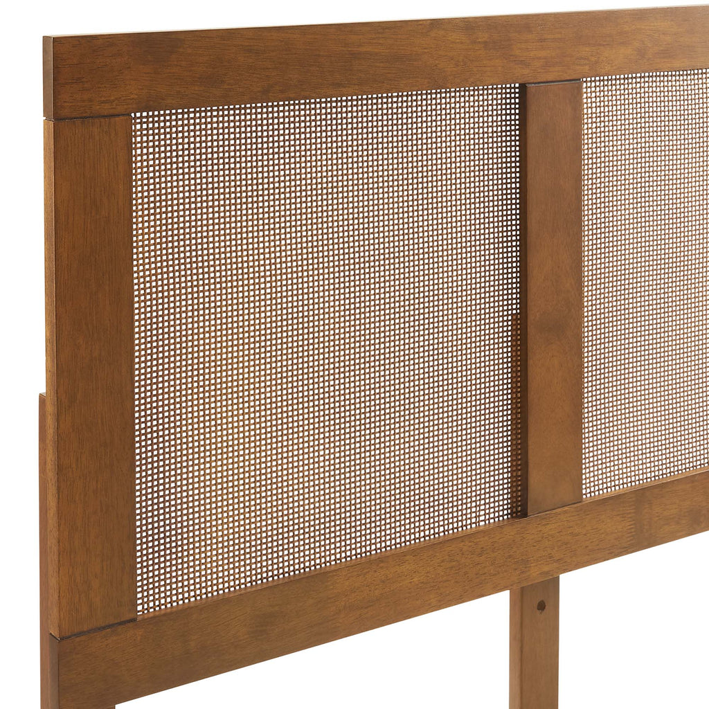 Sirocco Rattan and Wood King Platform Bed - Walnut