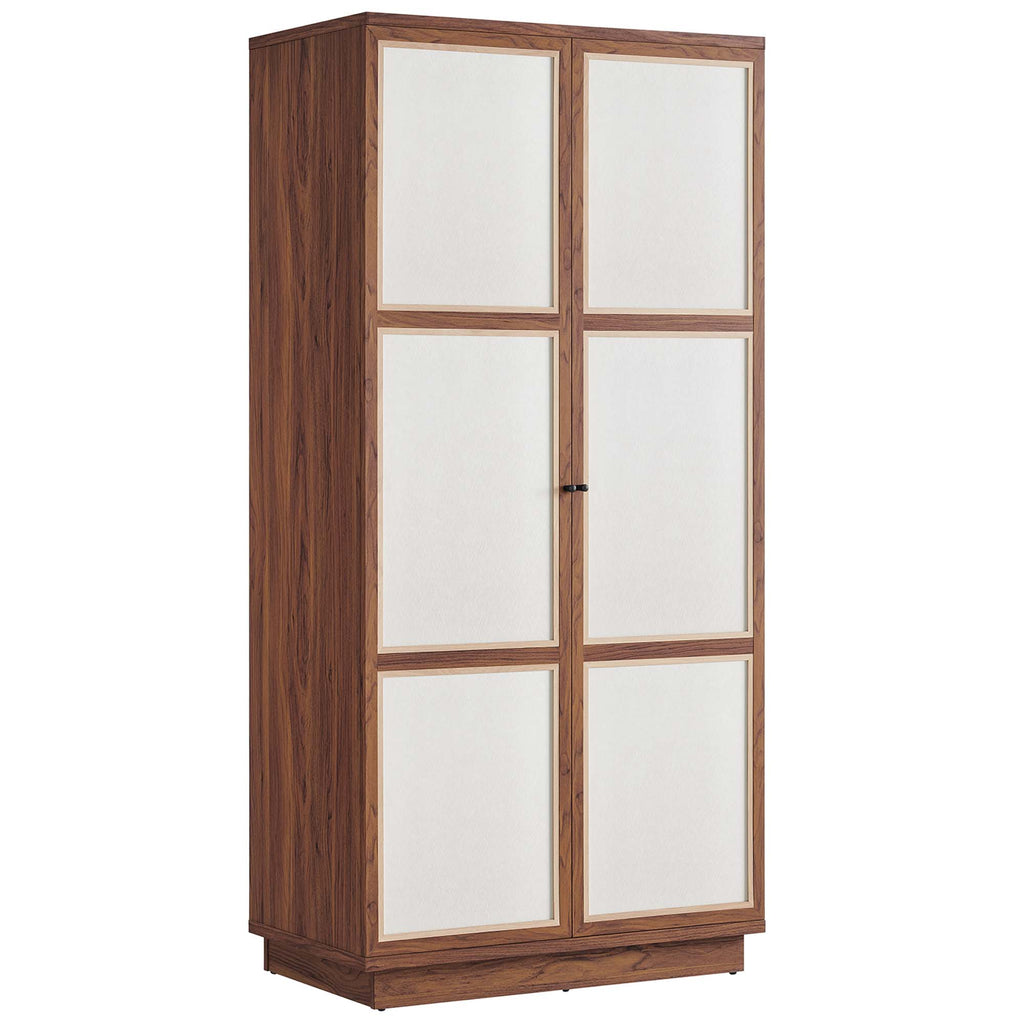 Capri 70" Tall Wood Grain Storage Cabinet - Walnut