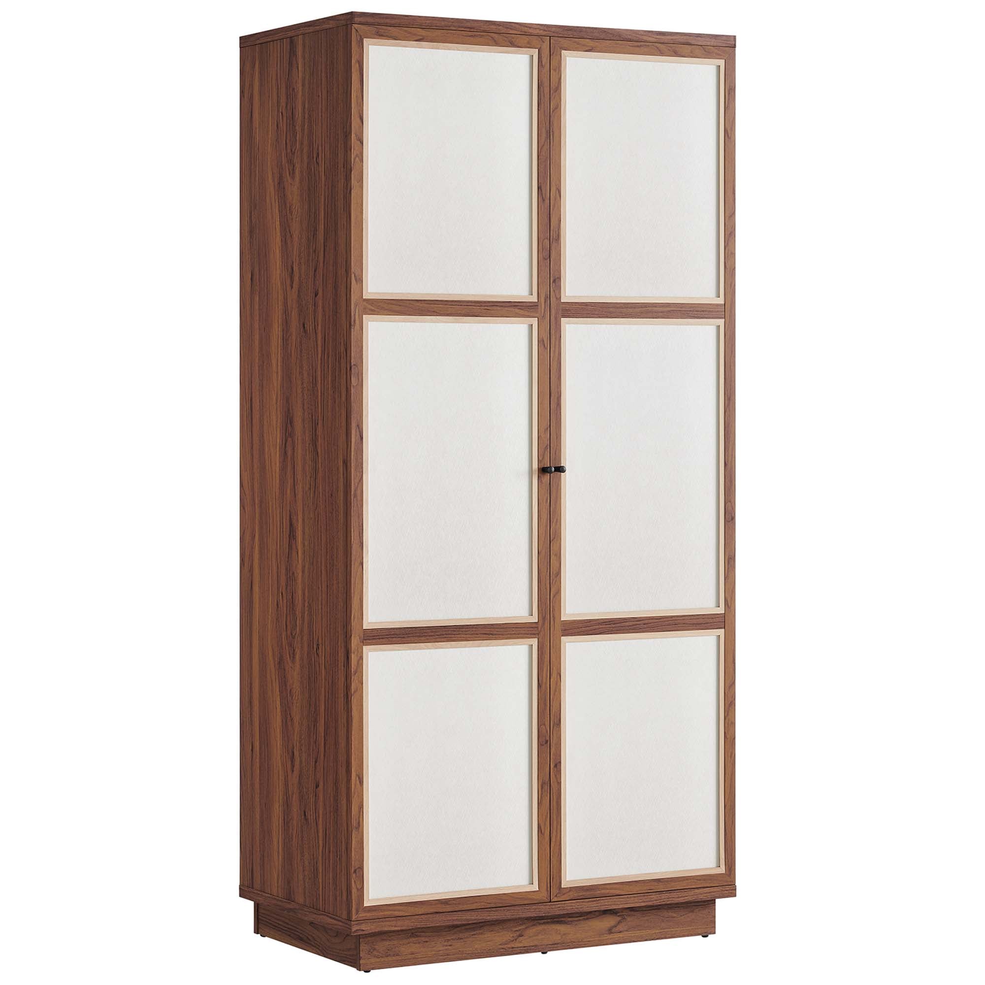 Capri 70" Tall Wood Grain Storage Cabinet - Walnut