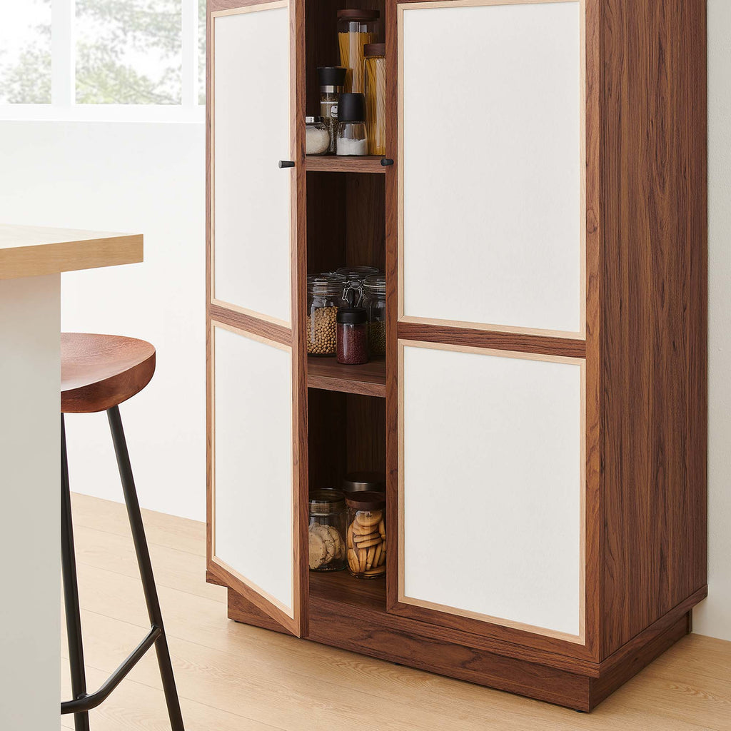 Capri 70" Tall Wood Grain Storage Cabinet - Walnut
