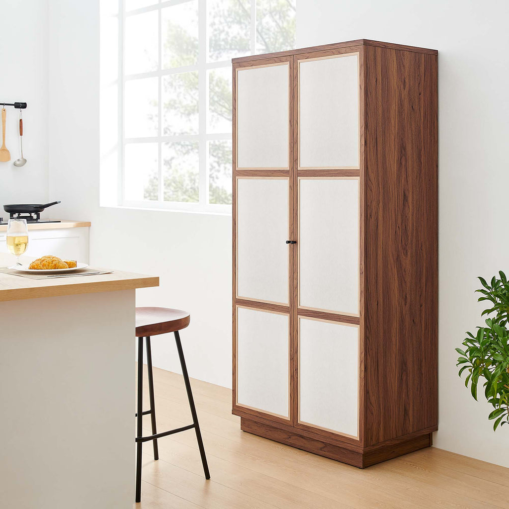 Capri 70" Tall Wood Grain Storage Cabinet - Walnut