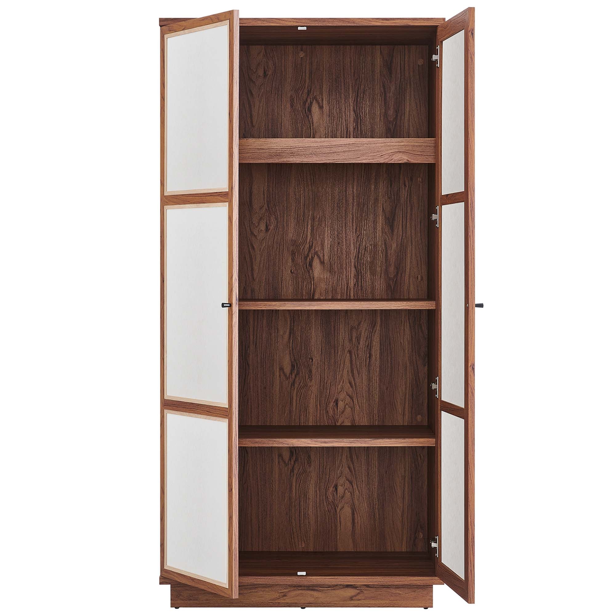 Capri 70" Tall Wood Grain Storage Cabinet - Walnut
