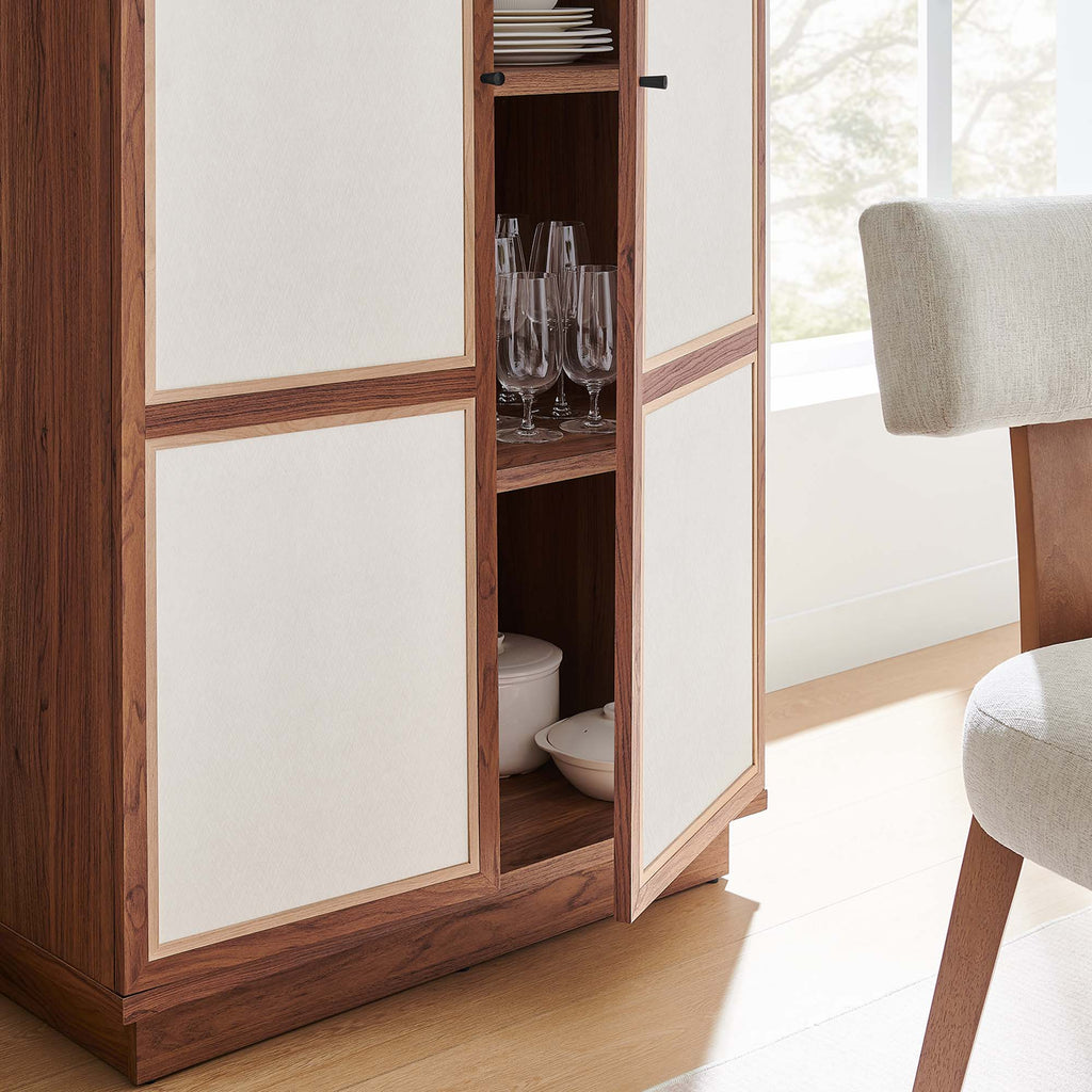 Capri 70" Tall Wood Grain Storage Cabinet - Walnut