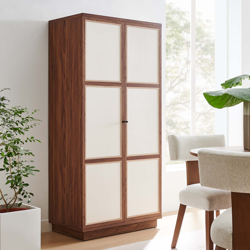 Capri 70" Tall Wood Grain Storage Cabinet - Walnut