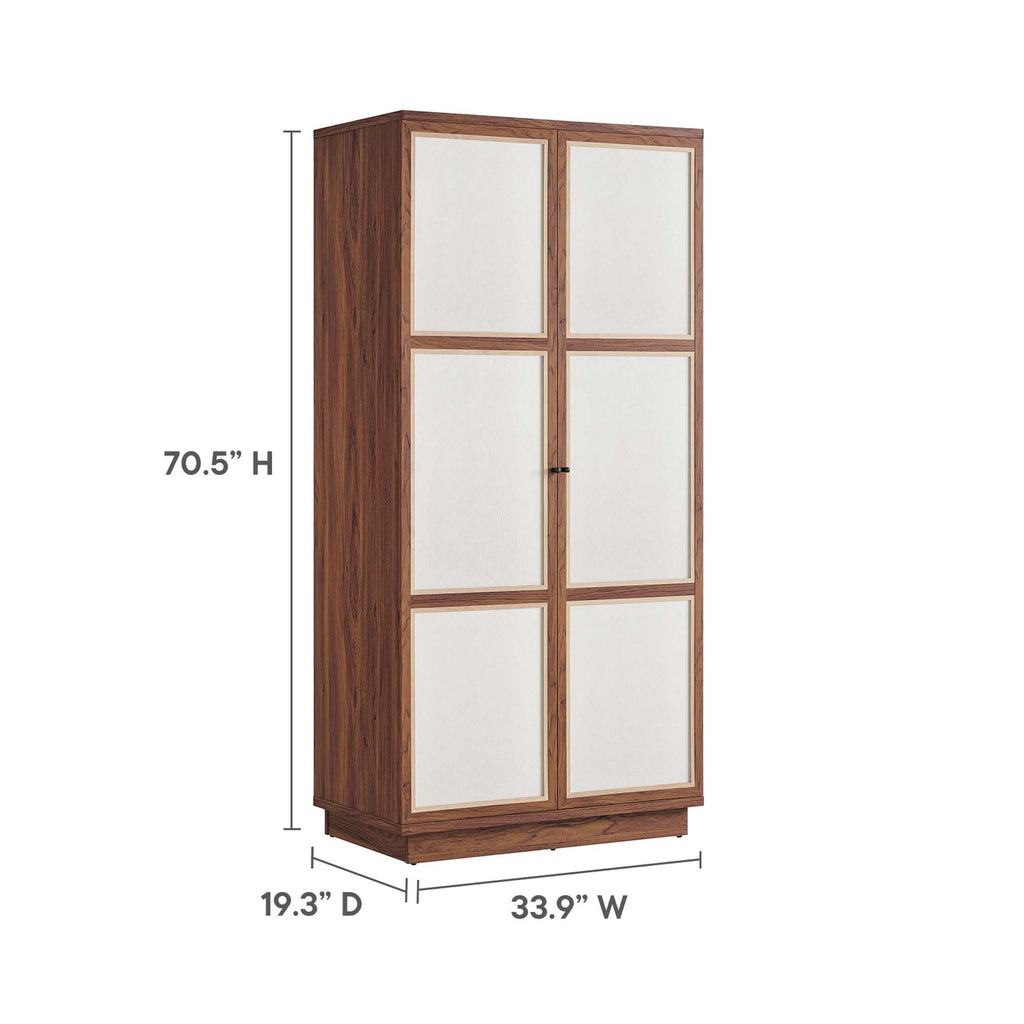 Capri 70" Tall Wood Grain Storage Cabinet - Walnut