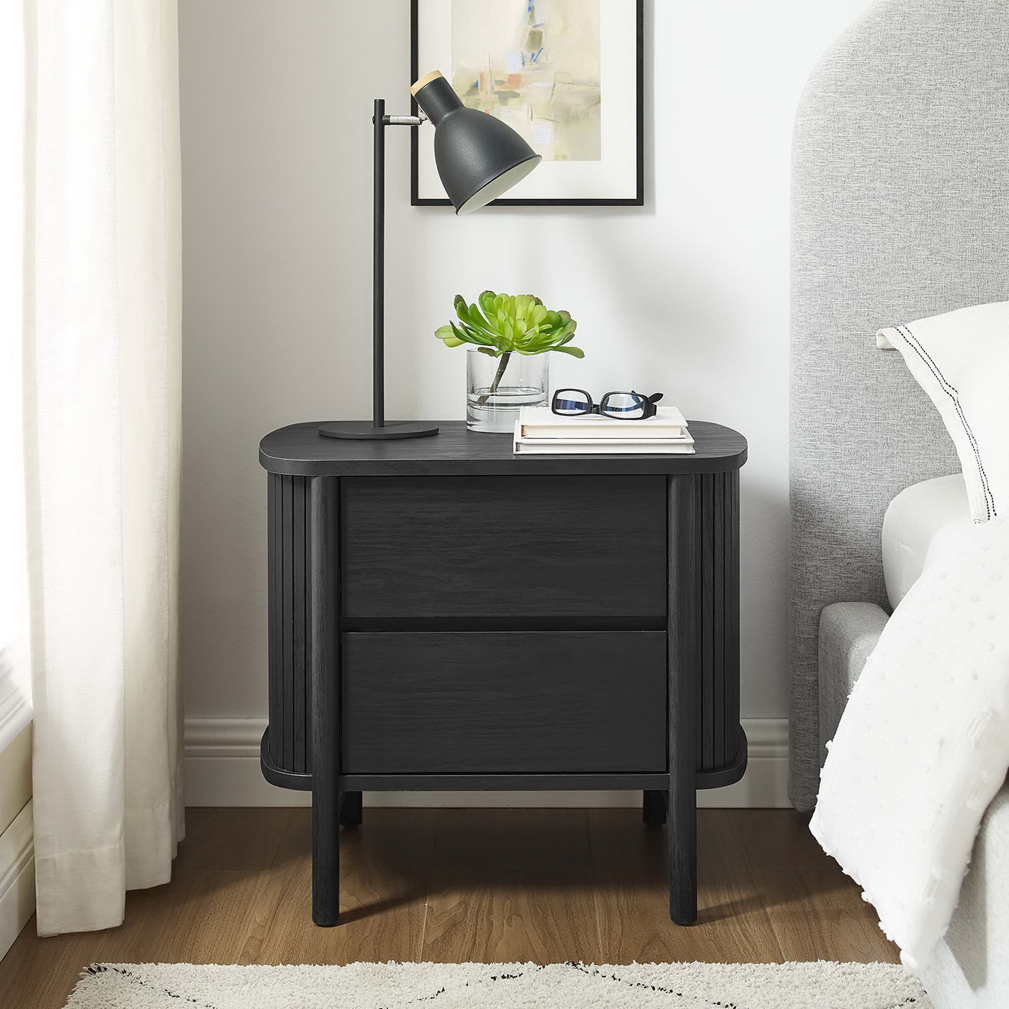 Cadence 2-Drawer Nightstand - Black