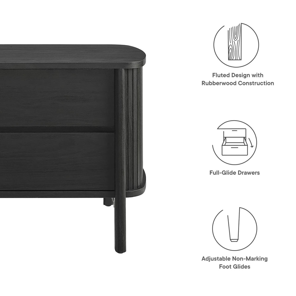 Cadence 2-Drawer Nightstand - Black
