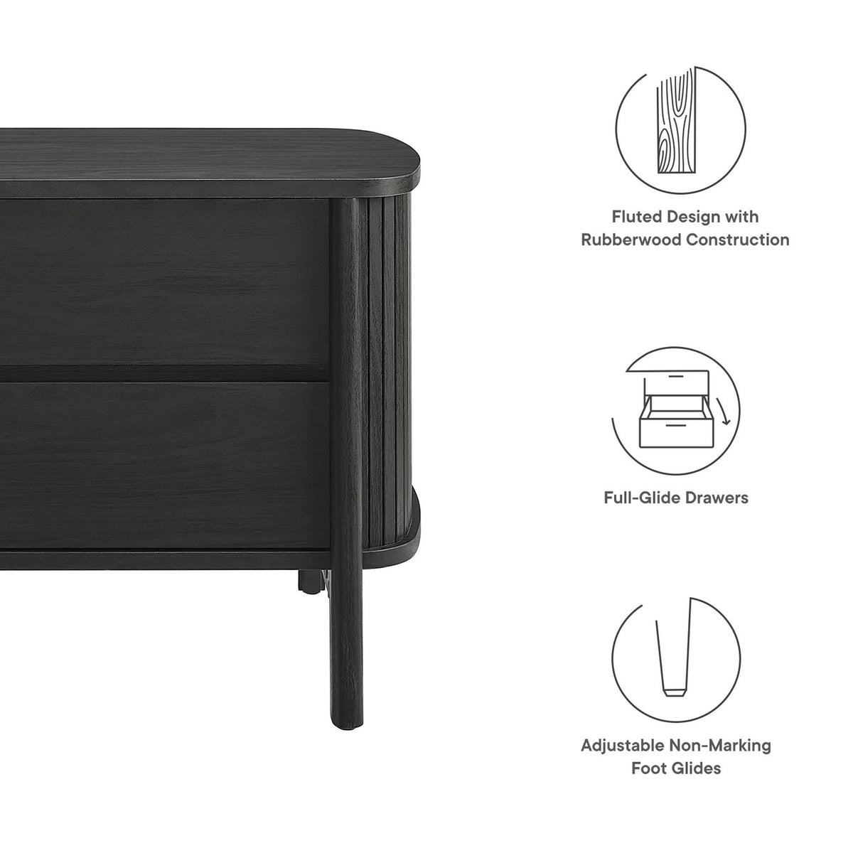 Cadence 2-Drawer Nightstand - Black