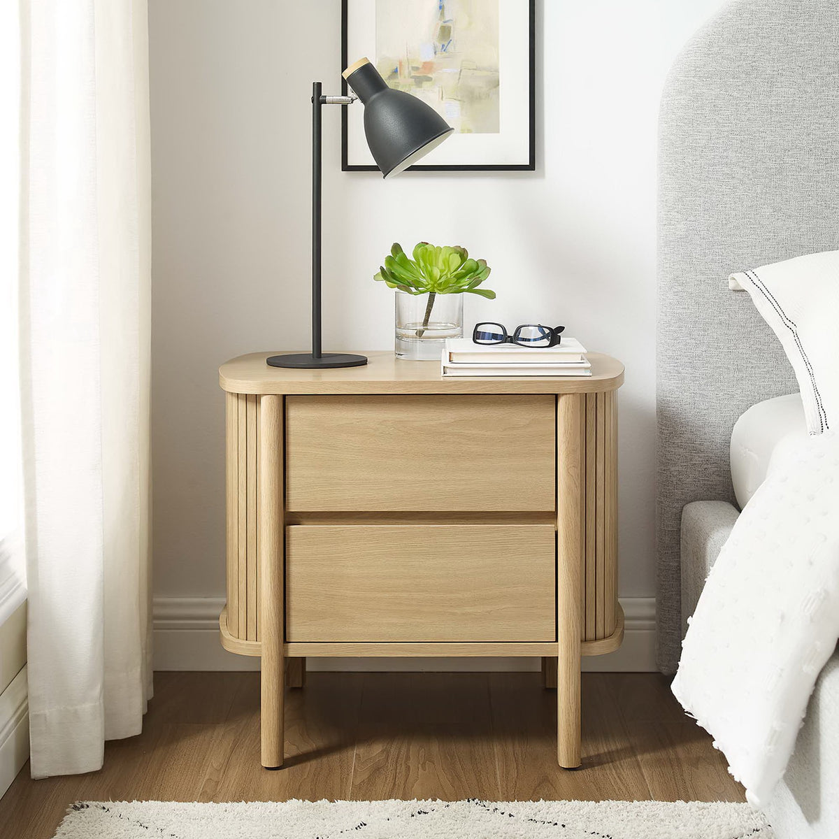 Cadence 2-Drawer Nightstand - Oak