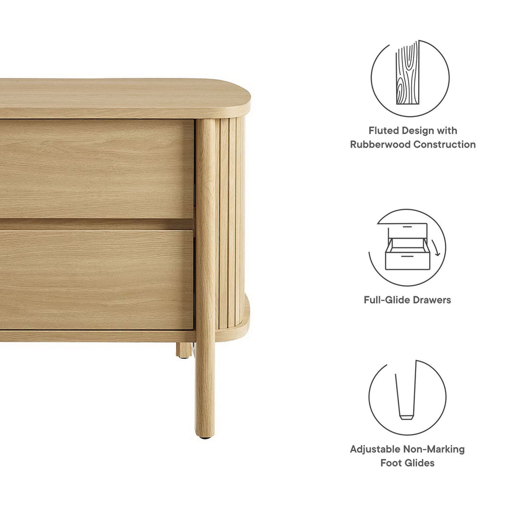 Cadence 2-Drawer Nightstand - Oak