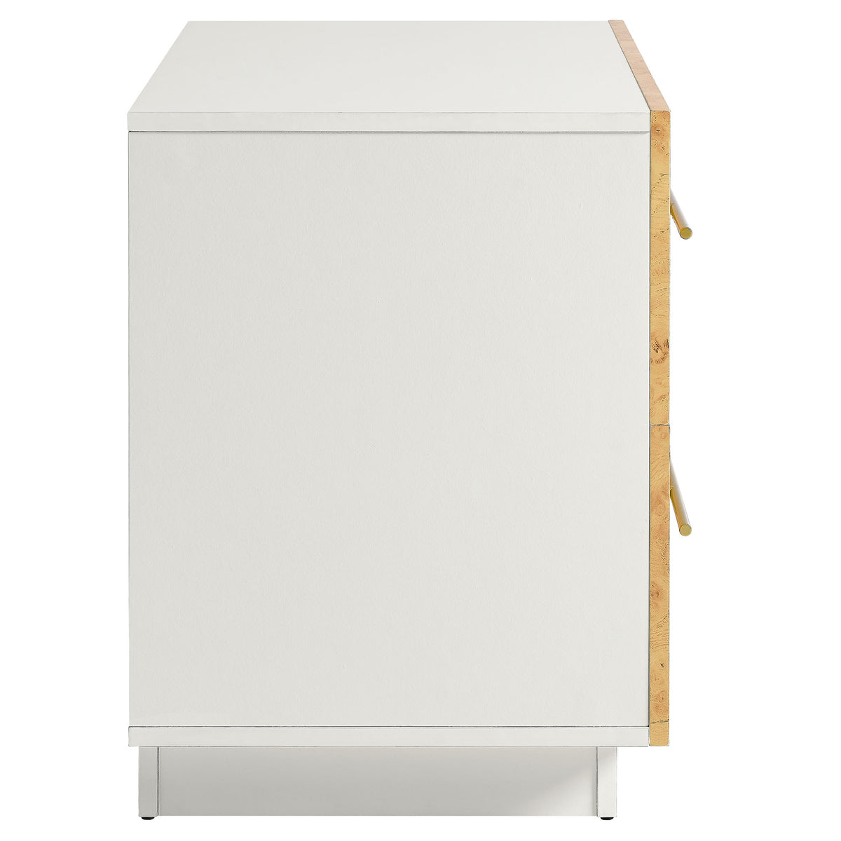 Abel 2-Drawer Burl Wood Nightstand - White Bleached Burl