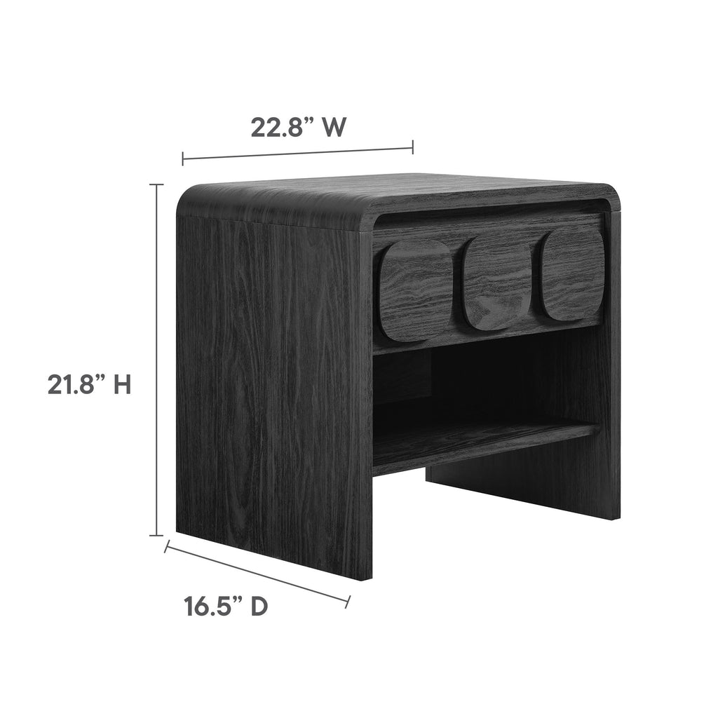Toscana 1-Drawer Nightstand - Black