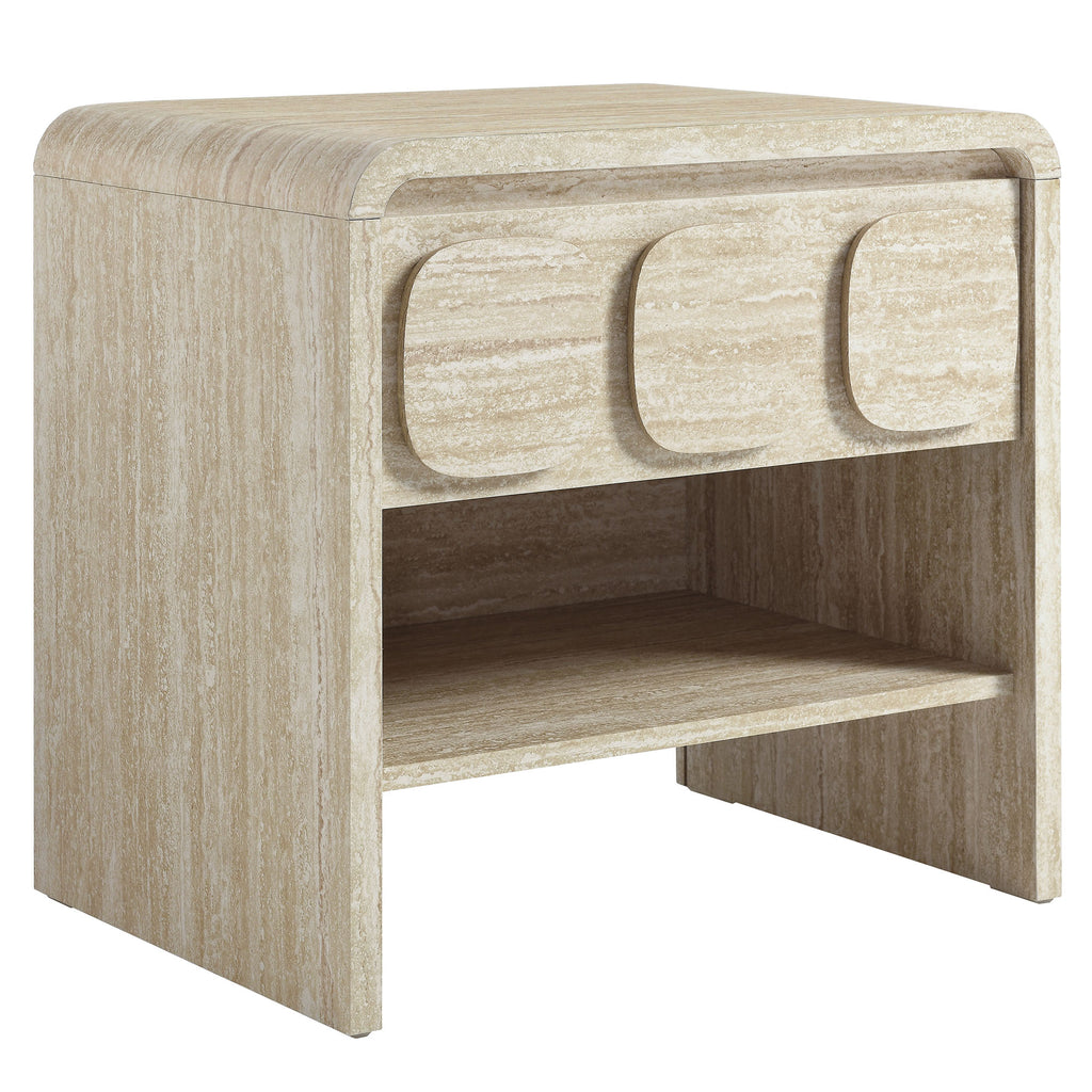 Toscana 1-Drawer Nightstand - Travertine