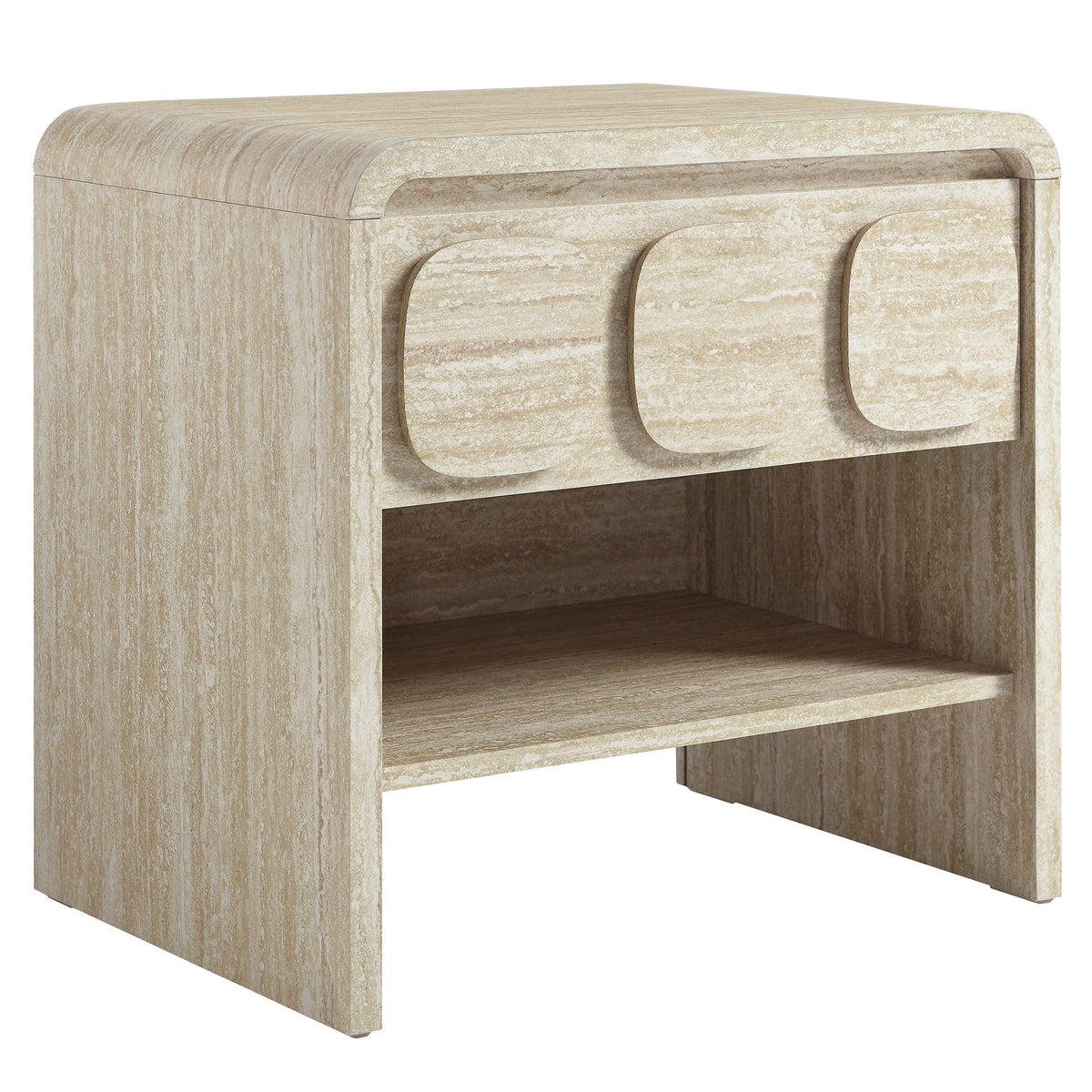 Toscana 1-Drawer Nightstand - Travertine