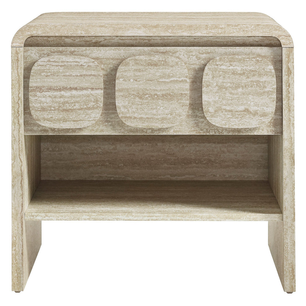 Toscana 1-Drawer Nightstand - Travertine