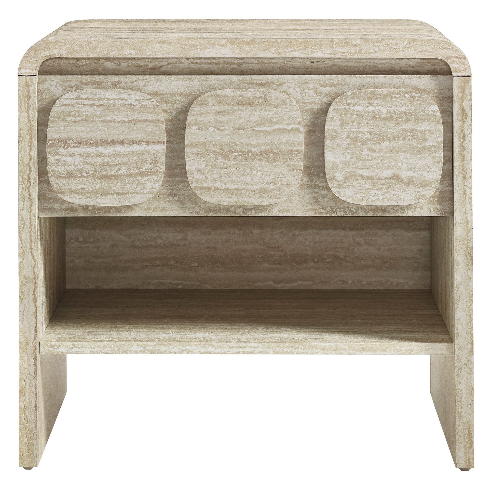 Toscana 1-Drawer Nightstand - Travertine